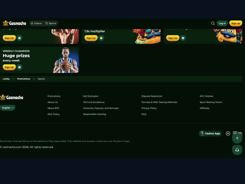 Dashboard und Cashback-Verwaltung mobil bei Casinacho Casino für Deutschland